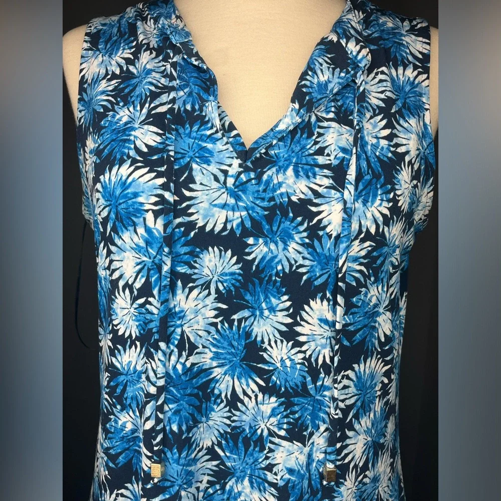 MICHAEL Michael Kors Women's Grecian Blue Ruffle‎ Bottom Tank Dress Size M.